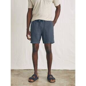 NEW FAHERTY essential linen short in washed black